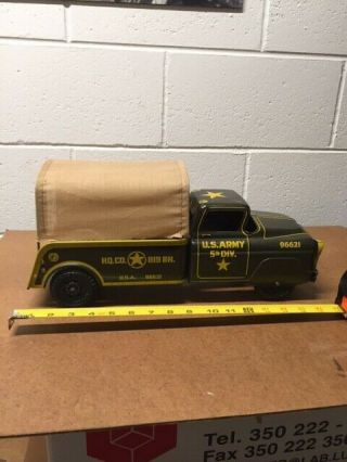 Vintage Mar Tin Toy Army Truck,  Collectible,  Not Seen Another This