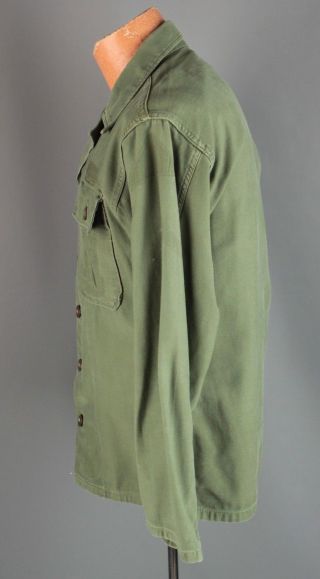 Vtg Men ' s 1950s Korean War US Army Sateen Uniform Shirt M Short 50s 5620 2
