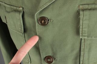 Vtg Men ' s 1950s Korean War US Army Sateen Uniform Shirt M Short 50s 5620 4