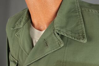 Vtg Men ' s 1950s Korean War US Army Sateen Uniform Shirt M Short 50s 5620 8