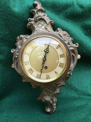 Antique 8 Day French Style Clock Bronzed Metal