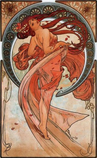 Alphonse Alfons Mucha Art Nouveau Dance Deco Print Picture 16x11 " A3 Size Poster