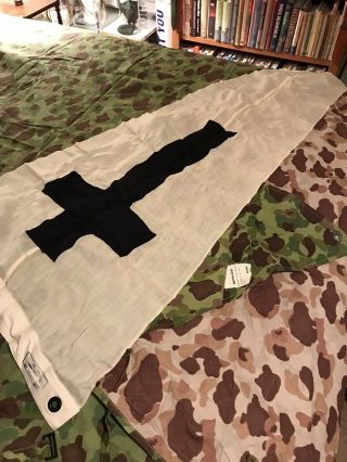 WW2 USMC Rare “Q.  M.  D 1943” Chaplain’s Flag “Naval Worship Service” NOS 5