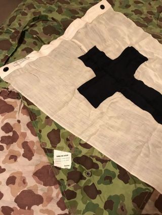 WW2 USMC Rare “Q.  M.  D 1943” Chaplain’s Flag “Naval Worship Service” NOS 7