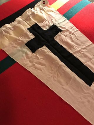 WW2 USMC Rare “Q.  M.  D 1943” Chaplain’s Flag “Naval Worship Service” NOS 8