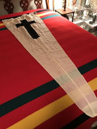 WW2 USMC Rare “Q.  M.  D 1943” Chaplain’s Flag “Naval Worship Service” NOS 9