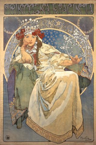 Princess Hyacinth Print Alphonse Alfons Mucha Art Nouveau Large A3 Size Poster