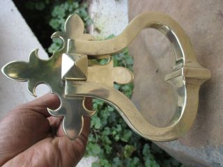 Architectural Salvage Vintage Solid Brass Door Knocker Handle Old Hardware