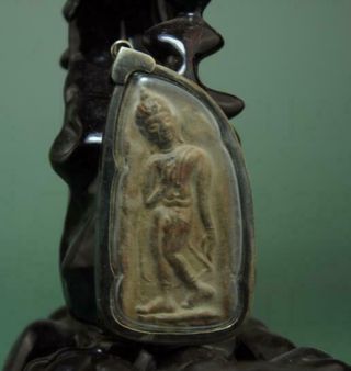 Old Collect Thailand Ayutthaya Maitreya Buddha Incense Ash Card Statue /02 C01