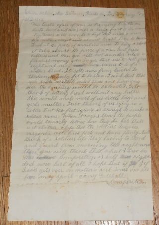 1862 Antique Civil War Manuscript Composition On The War From Bucks Co.  Pa School