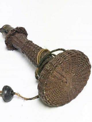 Arts Crafts Mission 1910 Antique Wicker Rope Woven Desk Light Table Lamp 3