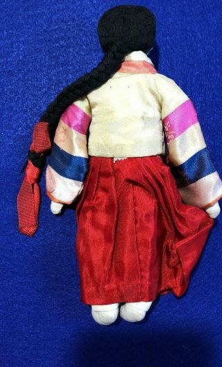 Rare Vintage 1940S Korean Custom Hand Made Girl Doll Korea 2