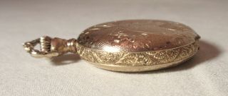antique 1800 ' s 14k yellow gold Illinois full hunter hand chased pocket watch 7