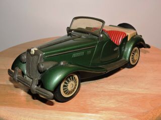 Vintage 1954 Bandai Mg Tf Midget Friction Tin Toy Car Green