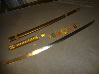 Japanese WWll Army officer ' s sword in mountings Gendaito 
