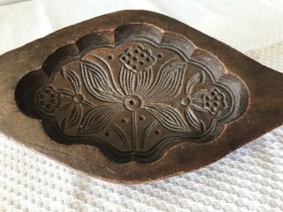 Primitive Antique Butter Stamp Mold Cookie Press Wood Cooking Baking