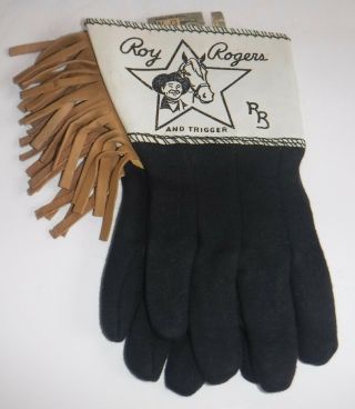 Vintage Roy Rogers & Trigger Fringe Western Gloves Kids Boss Manuf.