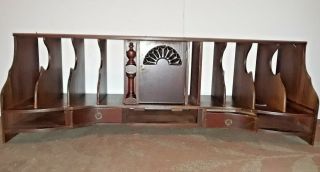 Antique Wood Desk Mail Paper Insert Organizer Curved Drawers And Dividers Ornate