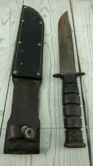Vietnam Era U.  S.  Army Camillus Ny Fighting Knife & Sheath 7 Inch Blade