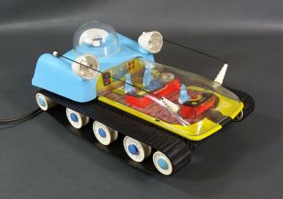 1960 ' s Russian PMO Tin Platic Space Tank Astronaut Driver Toy Moon Rover Box 5