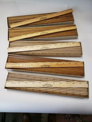 5 Boxes Of 12 Vintage Wood Rulers Property Board Of Education City Of Ny W Box