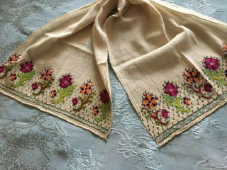 Vintage Hand - Embroidered Towel With Metallic Threads