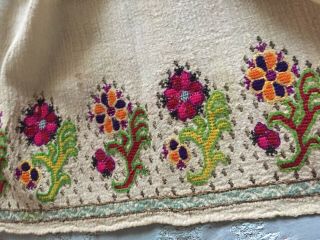 Vintage Hand - Embroidered Towel With Metallic Threads 2