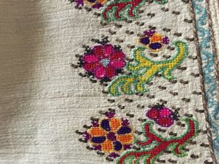 Vintage Hand - Embroidered Towel With Metallic Threads 3