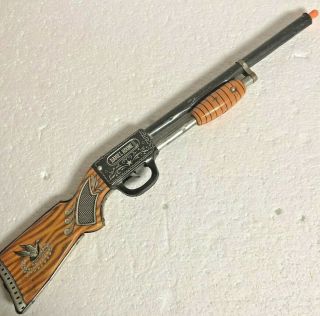 Vintage Japan Tin Toy Gun Rifle Daniel Boone By Asc