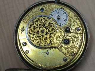 Vtg Antique British London Sterling Silver Pocket Watch BN m Parts Repair 3