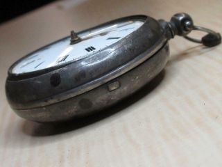 Vtg Antique British London Sterling Silver Pocket Watch BN m Parts Repair 4