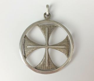 Ola Gorie - Vintage Scottish Solid Silver Celtic Cross Pendant - Rare Jewellery