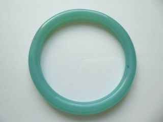 Rare Antique Chinese Peking Glass Aqua Blue Sewing Basket Ring bangle Bracelet 3