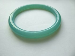 Rare Antique Chinese Peking Glass Aqua Blue Sewing Basket Ring bangle Bracelet 4