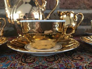 Antique Bavaria Coffee Set gold plated and hand made (6 persons) 3