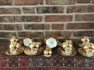 Antique Bavaria Coffee Set gold plated and hand made (6 persons) 8