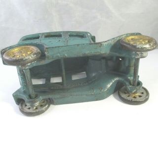 Vintage 1920 ' s ARCADE CAST IRON FORD MODEL T SEDAN BLUE CAR TOY 5 