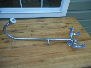 Vintage Chrome Kohler Tub Shower Faucet Fixture Hardware Curved Neck