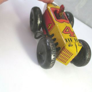 Vintage MARX TIN LITHO WIND UP No.  4 MIDGET RACER RACE CAR 6