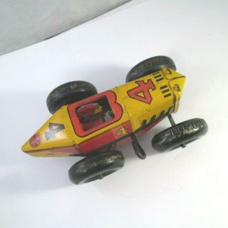 Vintage MARX TIN LITHO WIND UP No.  4 MIDGET RACER RACE CAR 7