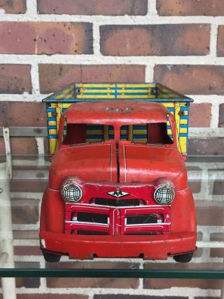 Vintage 1950’s Marx Toys Lazy Day Farms Registered Stock Tin Litho Truck 2