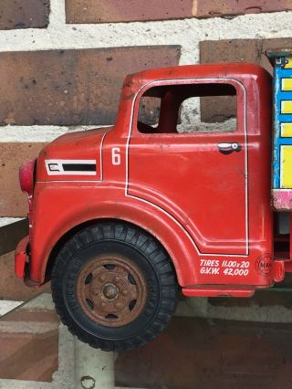 Vintage 1950’s Marx Toys Lazy Day Farms Registered Stock Tin Litho Truck 5