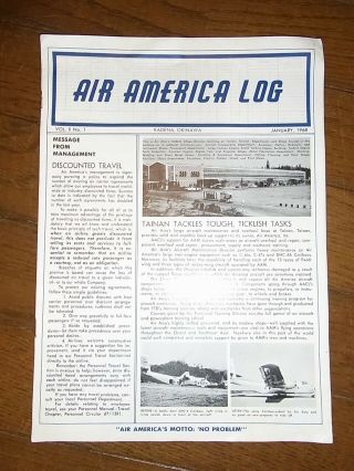Viet Era Air America Newsletter Air America Log Jan.  1968