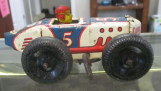 Vintage Marx Tin Litho Wind Up No.  5 Midget Racer Race Car