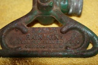 Vintage Rain King Model H1 Sun Beam Corp Chicago Cast Iron Sprinkler Water Hose 2