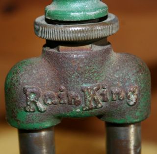 Vintage Rain King Model H1 Sun Beam Corp Chicago Cast Iron Sprinkler Water Hose 6