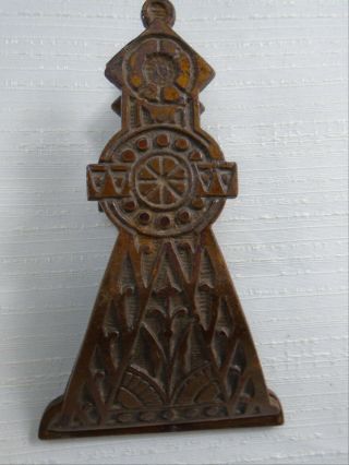 Antique Bronzed Cast Iron Victorian Paper Letter Holder Clip Deco Eastlake