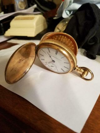 Antique,  Elgine Natl Watch Co Pocket Watch,  Hunter Case