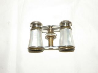 Vintage Opera Glasses White Mother Of Pearl Extra Small Size