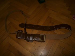 Jna (yugoslav Peoples Army) Officers Dark Brown Leather Belt With Harness